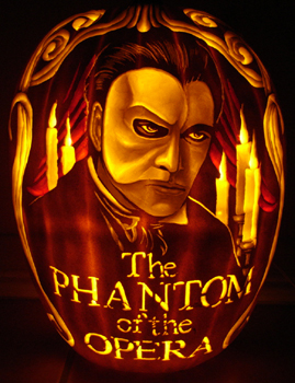 Phantom of the Opera Carved Pumpkin